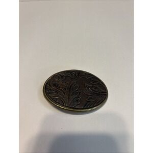 Oden USA Brass Floral Pattern Womens Western Wear Country Style Oval Belt Buckle